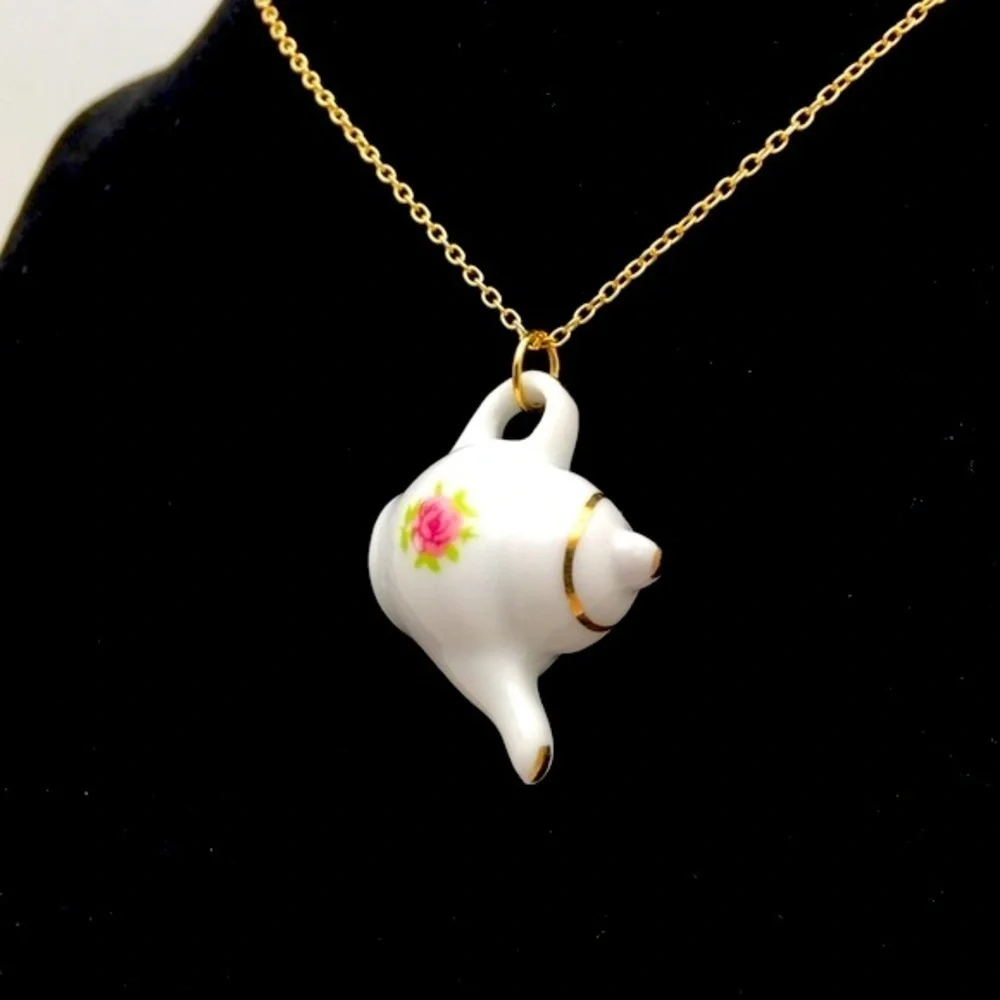 Bridgerton Ceramic Teapot Charm Necklace - Picture 8 of 13